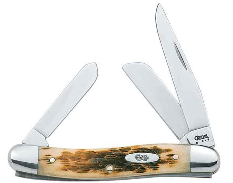 Case Amber Bone Medium Stockman 3-5/8" Closed (6318 SS) Slipjoint (Non-Locking)