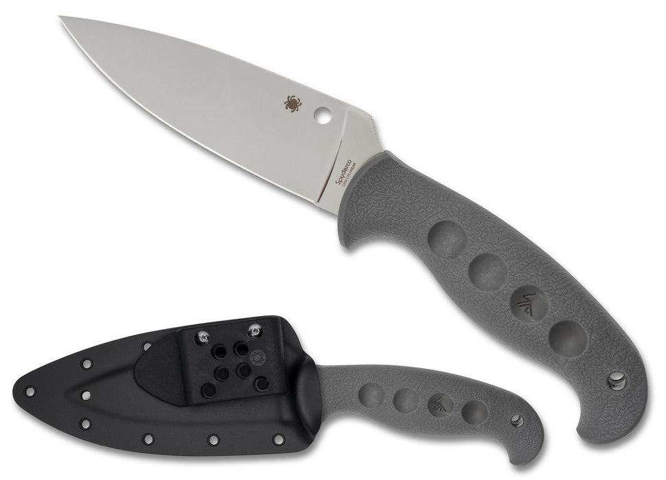 Spyderco FB05PGY Temperance Lightweight Sprint Run Fixed Blade Knife 4.46" CPM-CruWear Satin Plain Blade