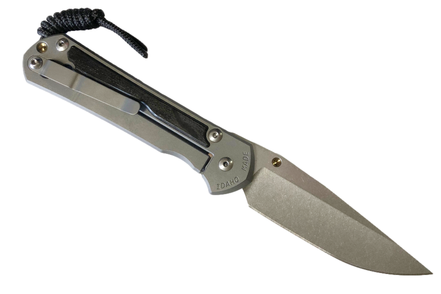 Chris Reeves Large Sebenza 31 Knife 3.61" MagnaCut Satin Blade Titanium Handles with Bog Oak Inlays