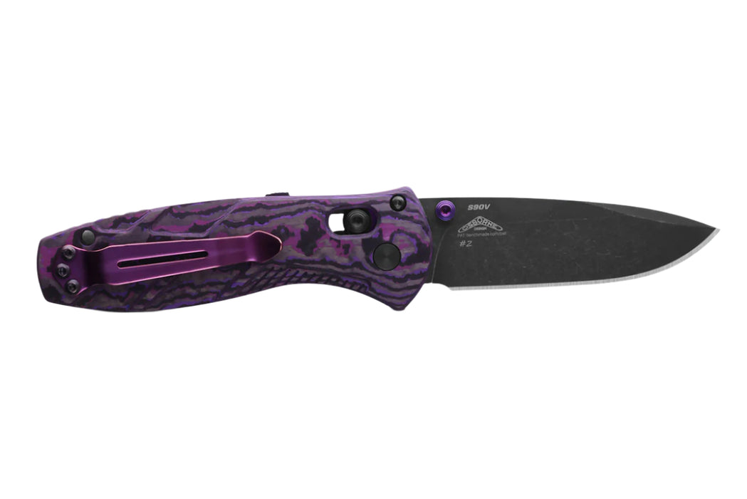 Benchmade 585BK-251 Gold Class Mini Barrage - Purple Haze Fat Carbon Fiber