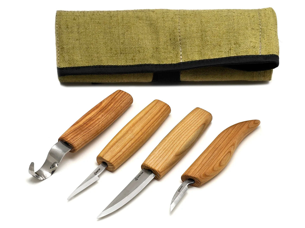 S01 Wood Spoon Carving Knives Set Spoon Making Tools Kit Whittling Knife  Hook Knife Right-Handed Bowl Cup