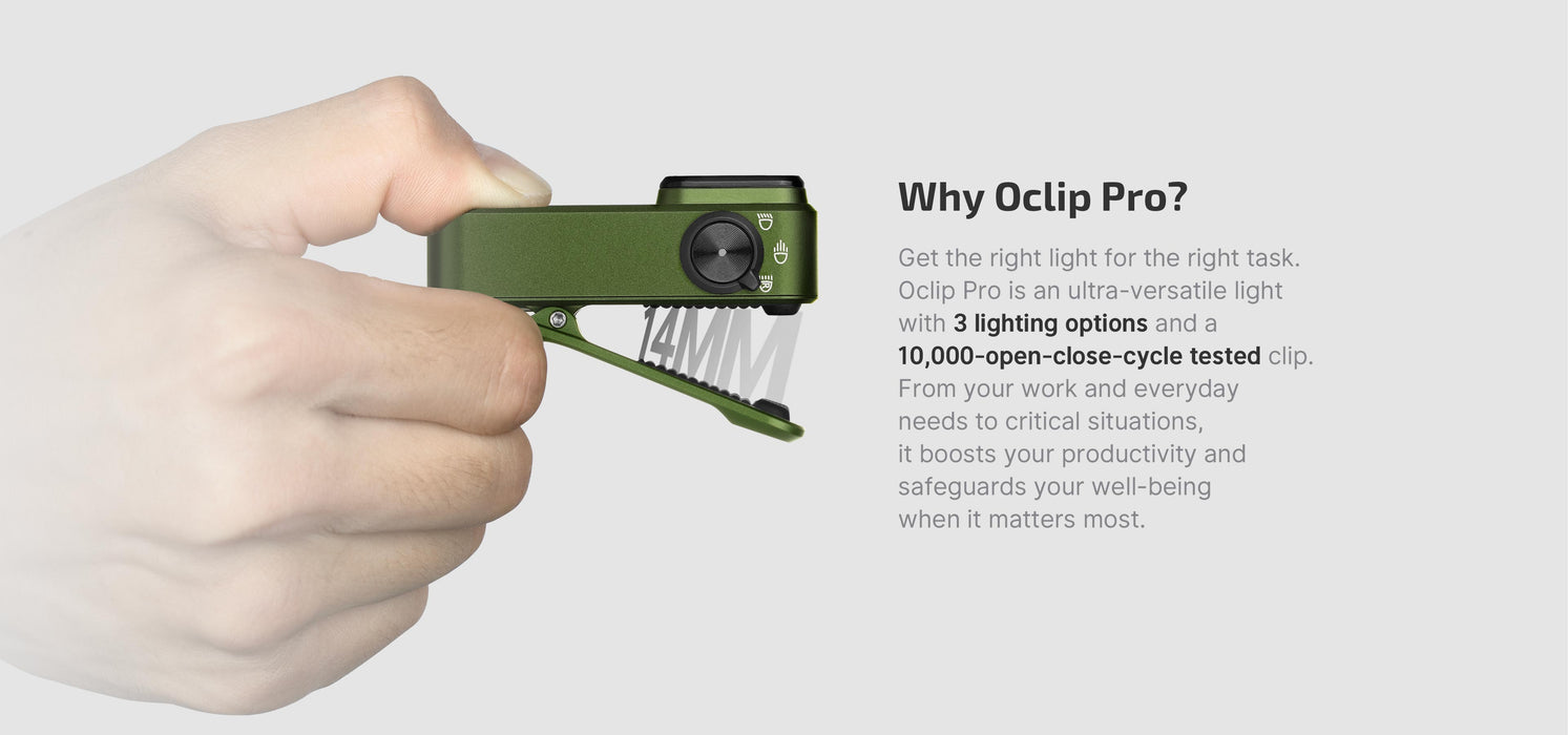 Olight Oclip Pro Rechargeable Flashlight 500 Lumens USB C