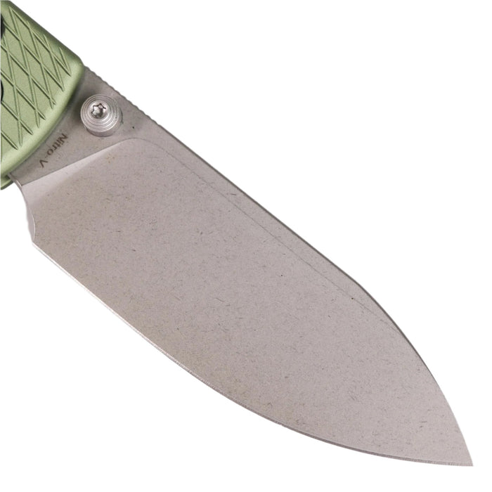 Vosteed Raccoon Crossbar Lock Knife 3.25" Nitro-V Blade & Green Aluminum Handle A0514