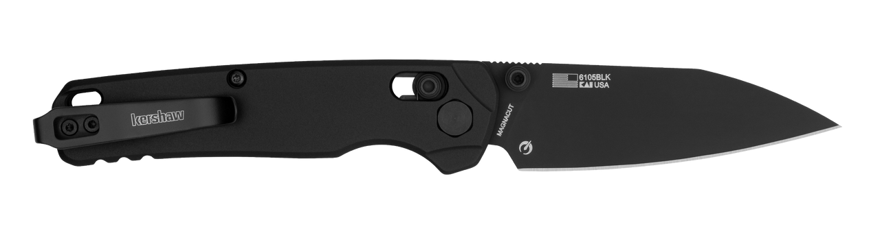 Kershaw 6105BLK Bel Air DuraLock KVT Folding Knife 3.1" MagnaCut Black PVD Drop Point Blade Black Aluminum Handles (USA)