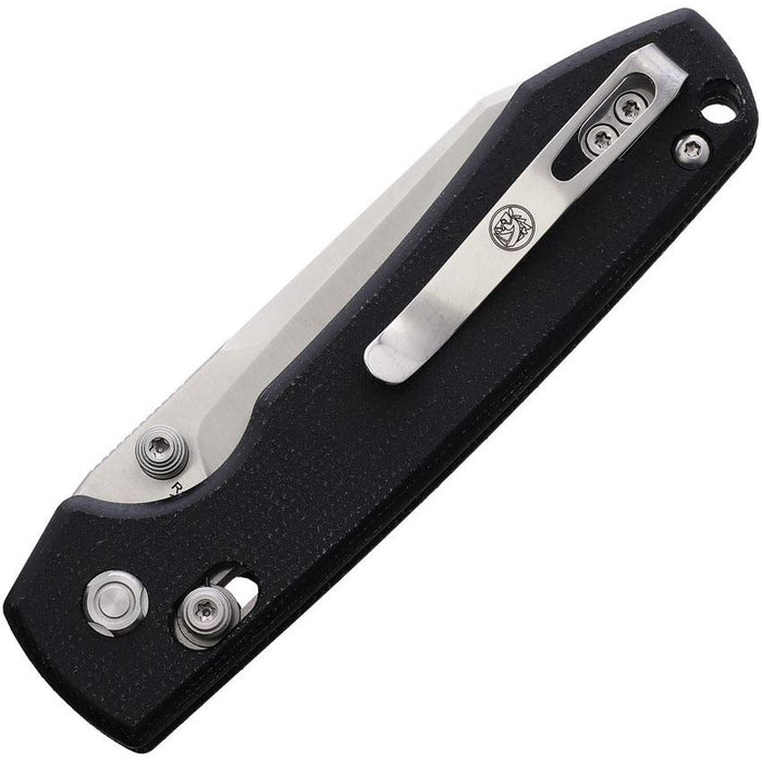 Vosteed RCCVTM3 Raccoon Crossbar Lock Satin Folding Knife Black Handles