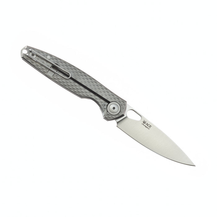 GiantMouse REO Folding Knife 3.325" MagnaCut Satin Drop Point Titanium Handles