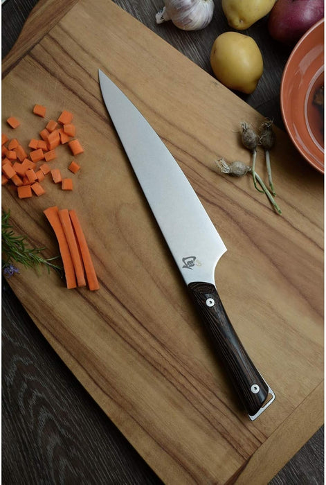 Shun Kanso 8" Chef’s Handcrafted Japanese Kitchen Knife AUS10A Tagayasan Handle Chef Knife for Professional and Home Chefs