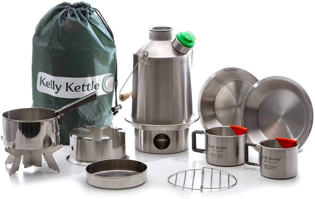 Kelly Kettle Scout Kit 41 oz Stainless Camp Kettle w/ Stove for Fishing, Hunting, Hiking