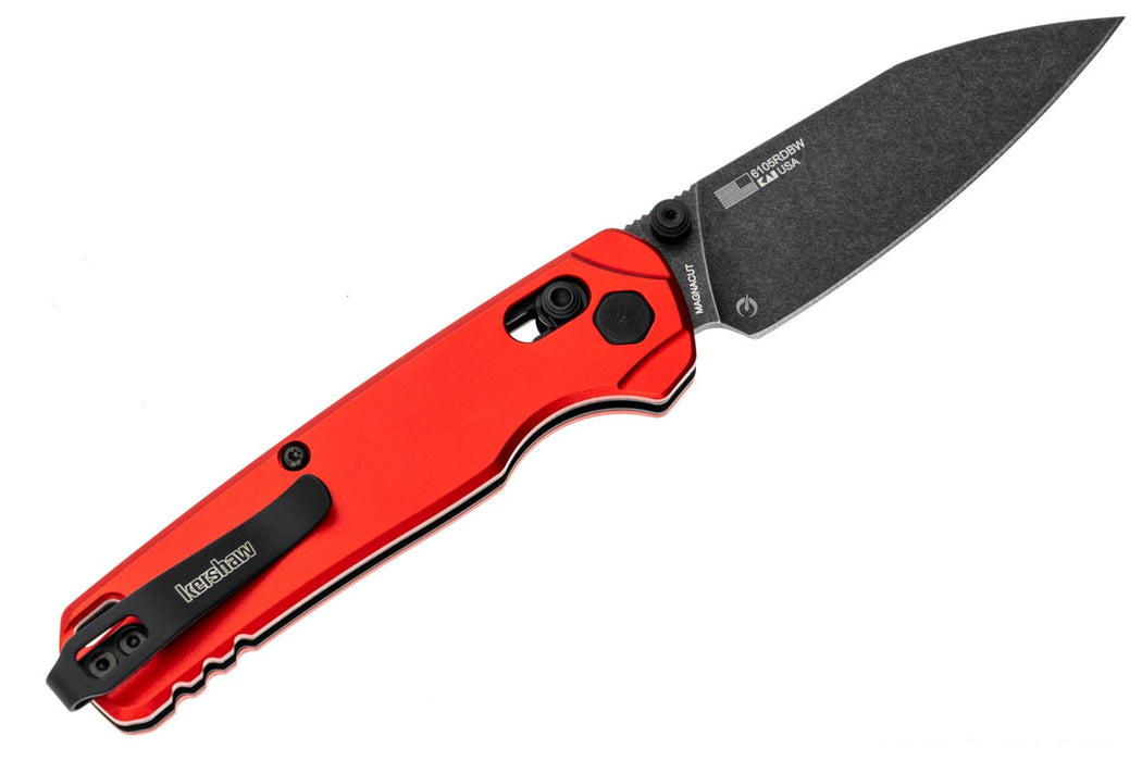 Kershaw 6105RDBW Bel Air Red Aluminum Handle Black Wash MagnaCut Blade