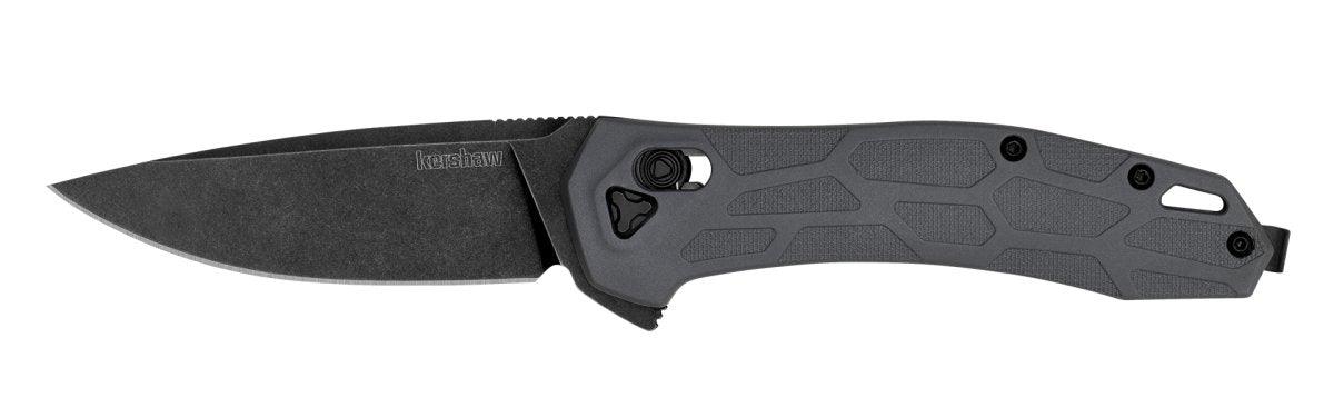 Kershaw 2042 Covalent DuraLock KVT Flipper Knife 3.2" D2 BlackWashed Drop Blade Gray Glass-Reinforced Nylon Handles