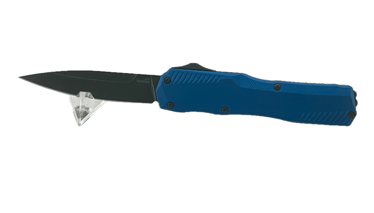 Kershaw 9000BLUBW Livewire OTF AUTO Knife 3.3" BlackWash MagnaCut Blue Aluminum Handles