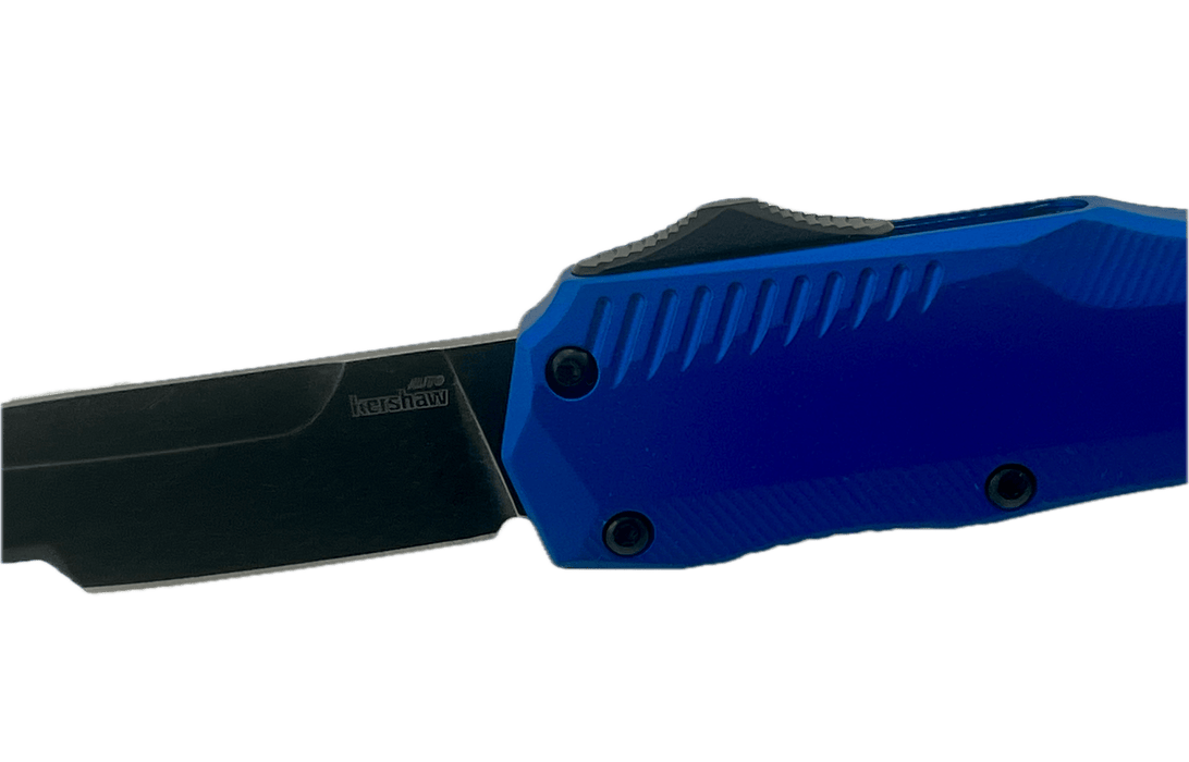 Kershaw 9000BLUBW Livewire OTF AUTO Knife 3.3" BlackWash MagnaCut Blue Aluminum Handles