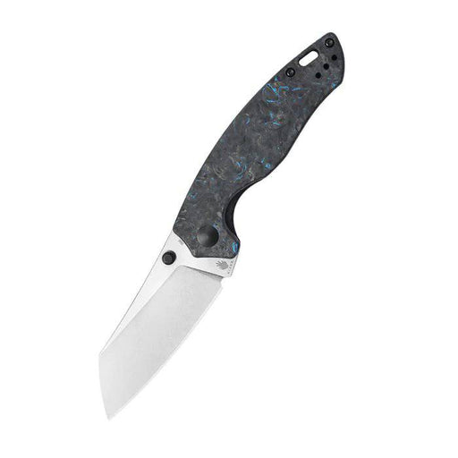 Kizer Azo Towser K Folding Knife 3.4" Elmax Satin Sheepsfoot Dark Matter Blue FatCarbon Handles