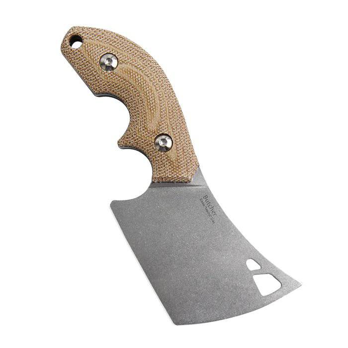 Kizer Cutlery 1039C2 Macho Blades Butcher Fixed Blade Knife 2.5" Stonewashed 154CM Cleaver