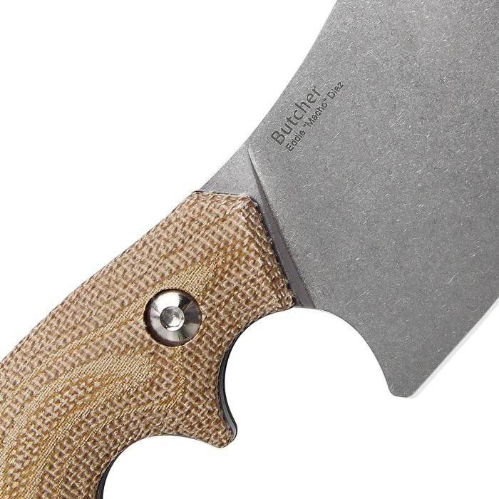 Kizer Cutlery 1039C2 Macho Blades Butcher Fixed Blade Knife 2.5" Stonewashed 154CM Cleaver