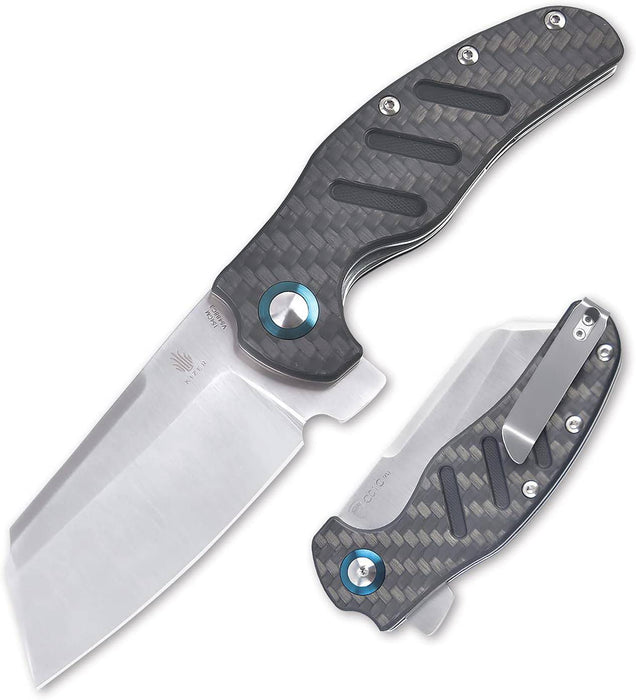 Kizer Cutlery Vanguard Sheepdog XL C01C Flipper Knife 3.9" 154CM Satin Blade, Black G10 Handles