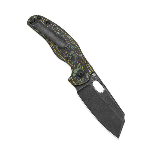 Kizer Ki3488A7 Sheepdog Chris Conaway Mini c01c Flipper Knife 2.63" CPM-20CV Black Stonewashed Toxic Storm FatCarbon Handles