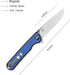 Kizer Rapids V3594FC1 Blue Black G10 Deep Carry Pocket Knife