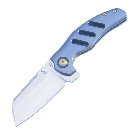 Kizer Sheepdog Mini C01C Flipper Knife 2.64" Stonewashed S35VN Sheepsfoot Blue Titanium