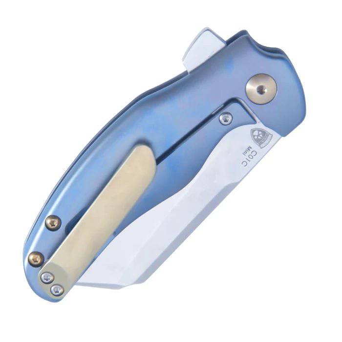 Kizer Sheepdog Mini C01C Flipper Knife 2.64" Stonewashed S35VN Sheepsfoot Blue Titanium