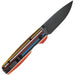 Kizer Vanguard Original Button Lock Folding Knife 2.98" 154CM Black Drop Point Blade, Serape Series G10