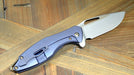 Koenig Arius Titanium 20CV Burnished Polished Flats Blade Blue Anodized Bronze Hardware (USA)