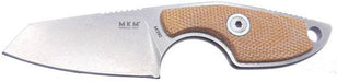 MKM Mikro 2 Fixed Blade 1.97" M390 Stonewashed Sheepsfoot Blade, Natural Micarta Handles