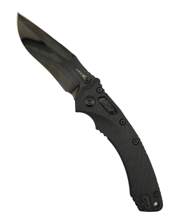 Marfione Custom Amphibian RAM-LOK DLC Diamond wash M390 Knife Carbon Fiber w/ DLC Two Tone Accents