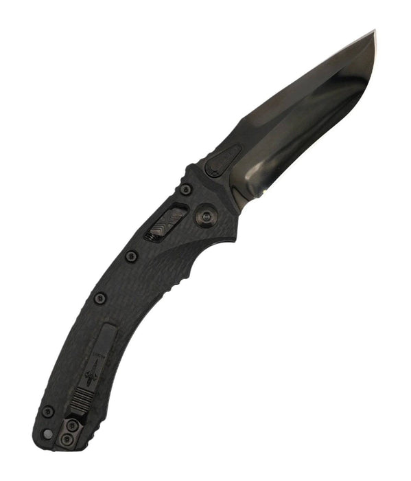 Marfione Custom Amphibian RAM-LOK DLC Diamond wash M390 Knife Carbon Fiber w/ DLC Two Tone Accents