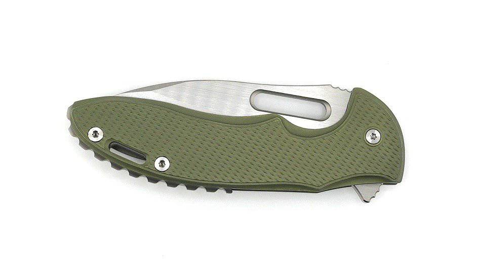 Custom Mechforce Rick Lala Collab Sentry Folding Knife Diamond Plate Titanium Handle M390 OD Green Anodization