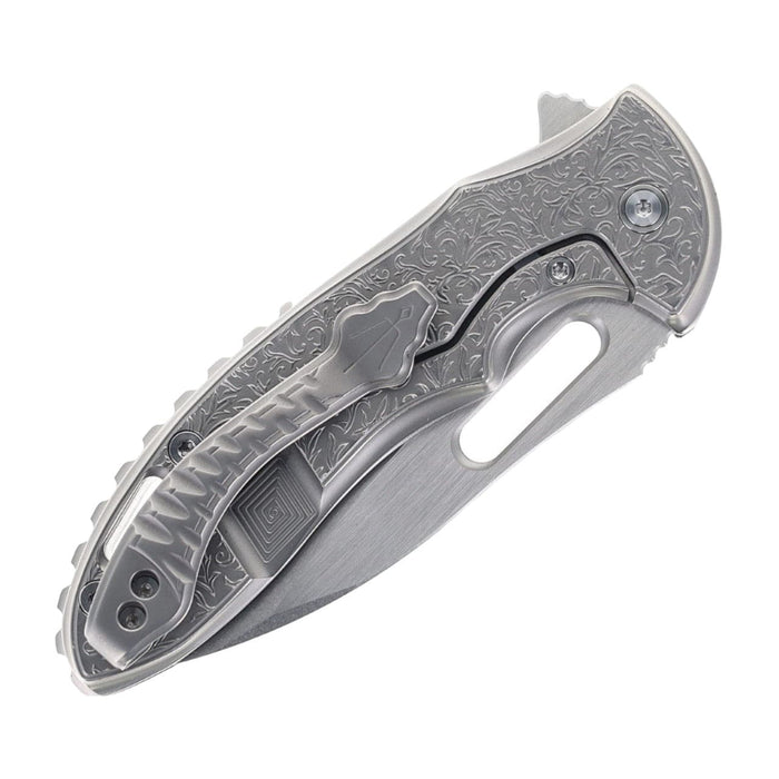 Mechforce Rick Lala Collab Sentry Folding Knife Scroll Pattern Titanium Handle M390