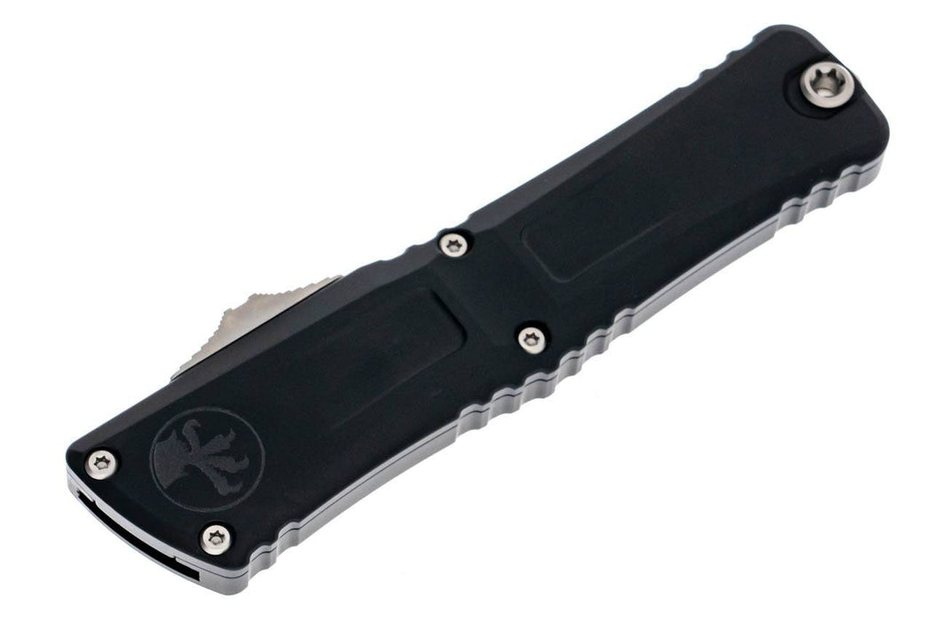 Microtech 1143-10 Combat Troodon Single Edge Gen III Black Handle Stonewashed Blade