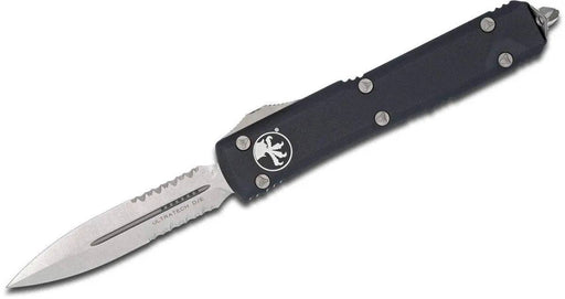 Microtech 122-11 Ultratech D/E - Black Handle - Stonewash Blade - Partially Serrated