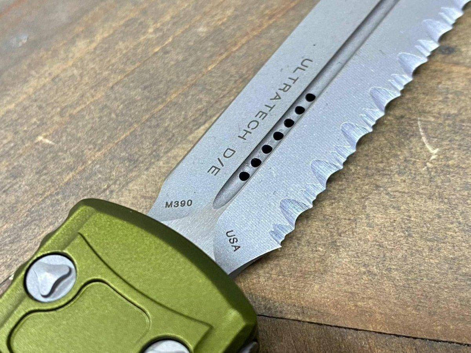 Microtech 122II-12 APODS Ultratech II D/E Stonewash AP OD Green Handles