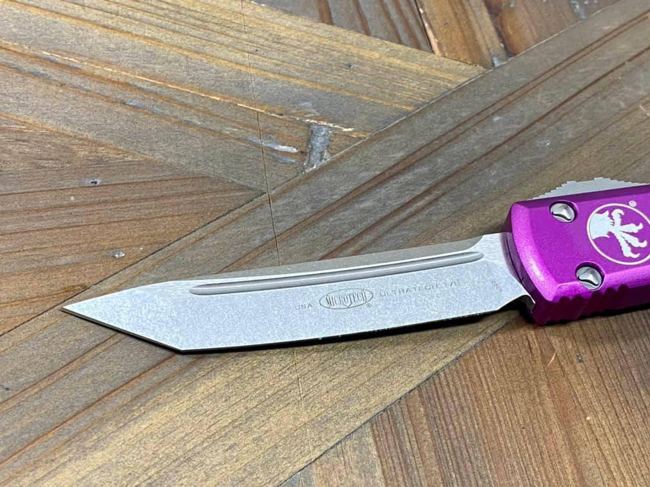 Microtech 123-10 VI Violet Ultratech Auto OTF Knife 3.46" Tanto