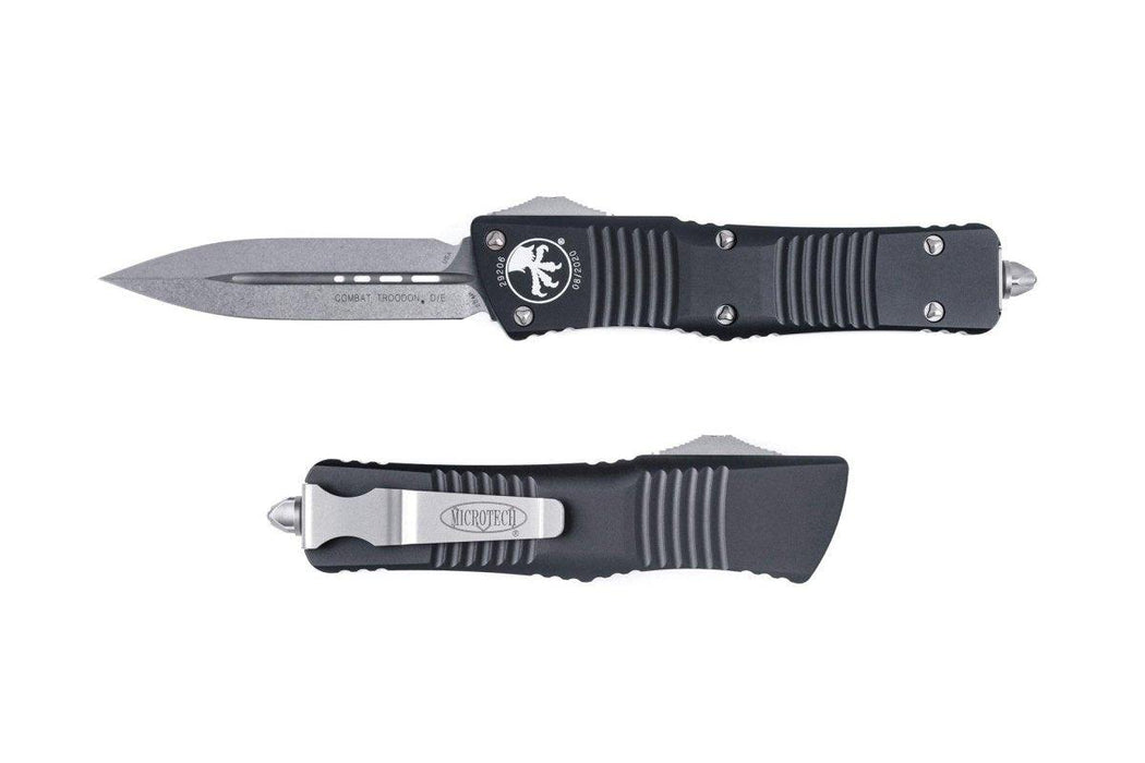 Microtech 142-10 Combat Troodon Auto OTF Knife 3.75" Stonewashed Double Edge