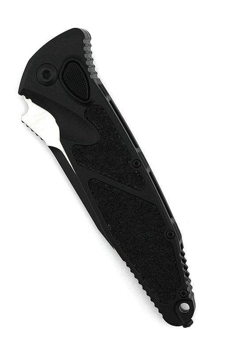 Microtech 160A-1T Socom Elite Tactical Auto Folding Knife 4.05" All Black Clip Point Plain Blade Black Handles