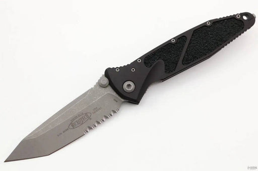 Microtech 161-11AP SOCOM Elite T/E Manual Black Handle - Apocalyptic Blade - Partial Serrations