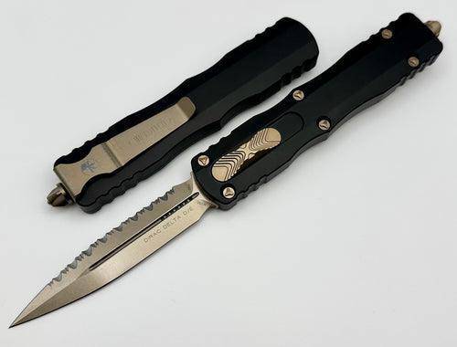 Microtech 227-15 Dirac Delta D/E Bronze Full Serrated Black Handle (USA)