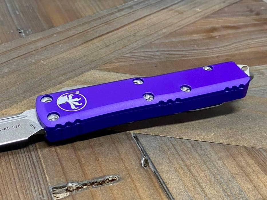 Microtech 231-10 PU UTX-85 S/E Stonewash Purple Handle Blade (USA)