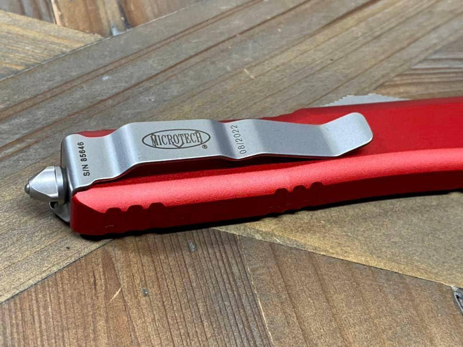 Microtech 231-10 RD UTX-85 S/E Stonewash Red Handle Blade (USA)