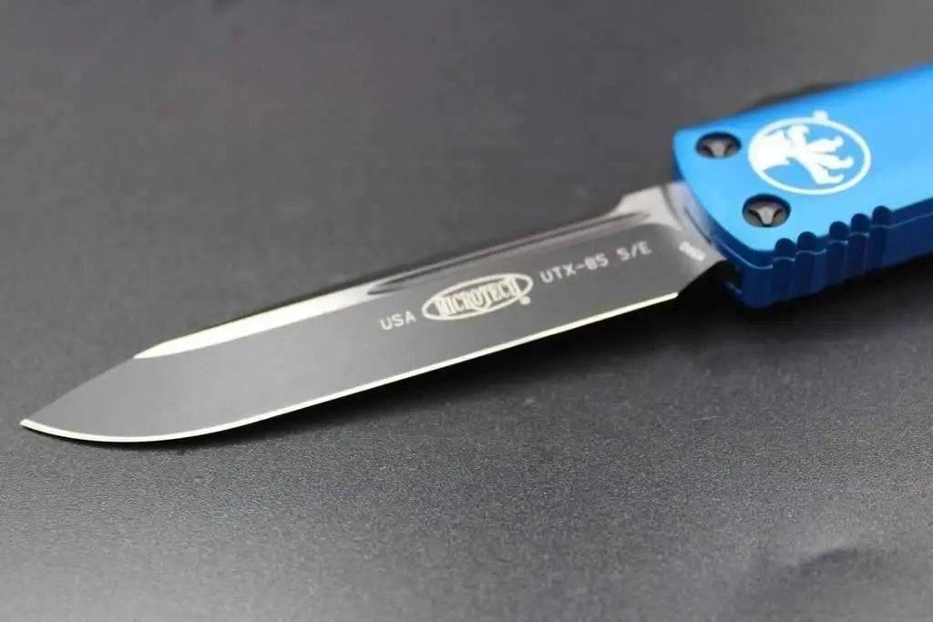 Microtech 231-1BL UTX-85 S/E Blue Handle Black Blade