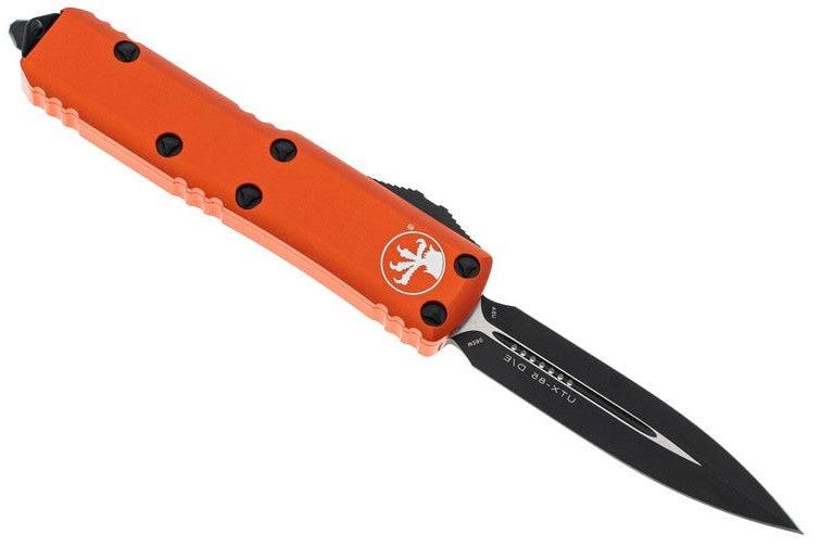 Microtech 232-1OR UTX-85 D/E Orange Handle Black Blade