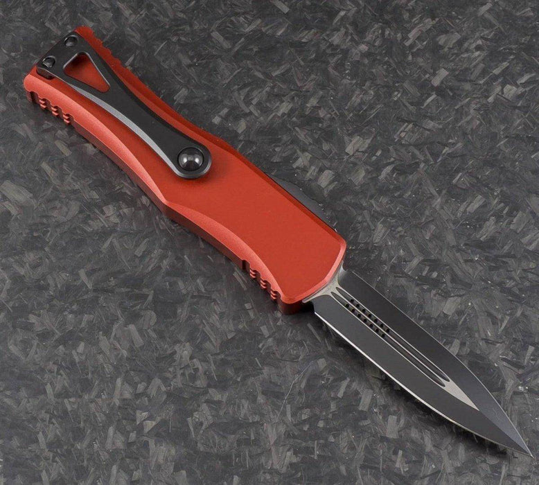 MICROTECH 702-1RD HERA D/E BLACK STD RED HANDLES