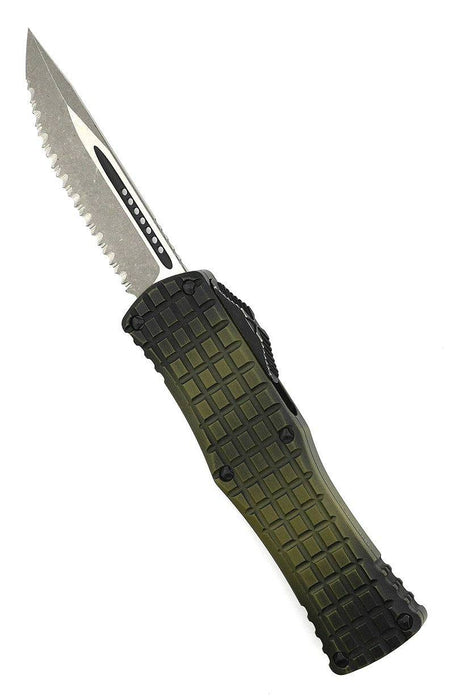 Microtech 703-12APFRGS Signature Hera OTF Auto Knife 3.125" Apoc Drop Point Grenade Green Frag