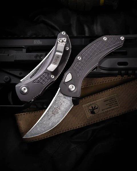 Microtech/Bastinelli Creations 268A-10 Brachial Auto Folding Knife 3.5" Stonewashed