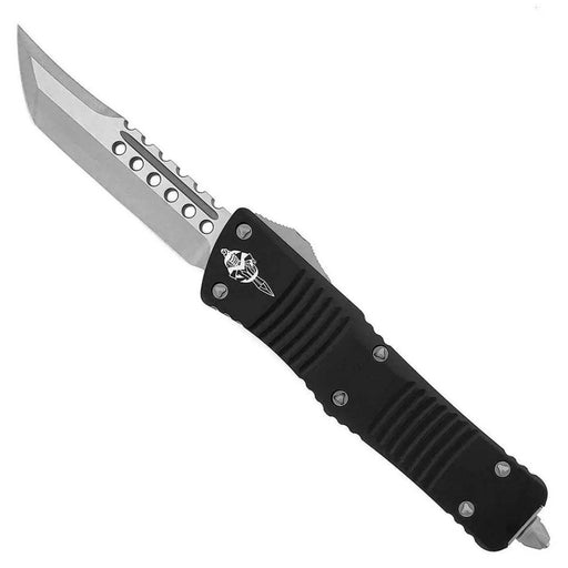 Microtech Combat Troodon Hellhound Tanto OTF Black (3.8" Stonewash) 219-10S