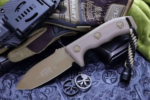 Microtech Currahee Tanto Knife Fixed (4.5" Tan Plain)