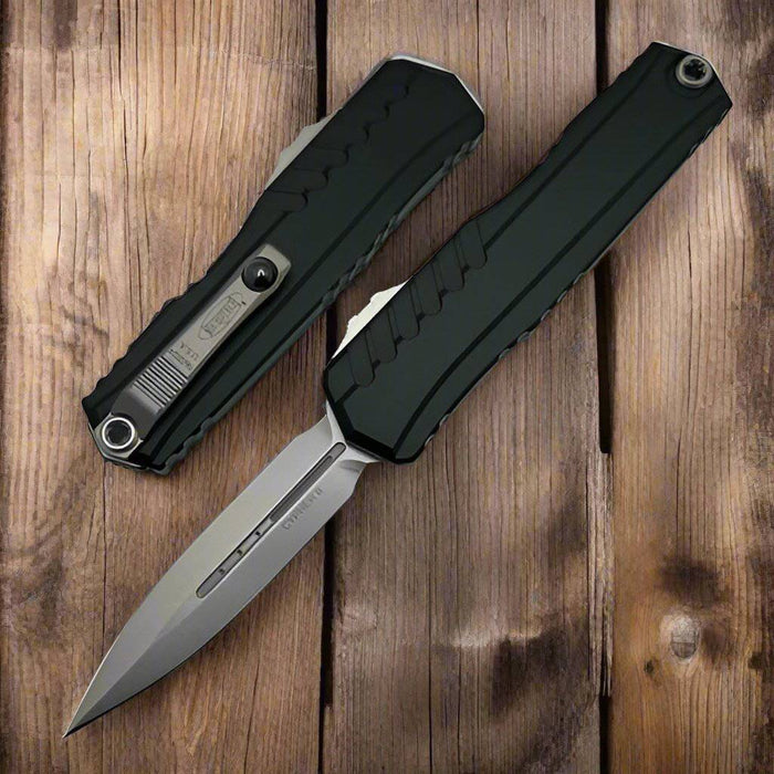 Microtech Cypher II D/E Stonewash Standard 1242-10