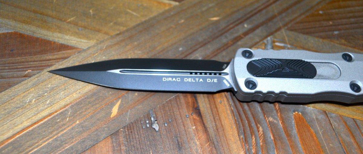 Microtech Dirac Delta Double Edge 227-1TG Black Titanium Gray